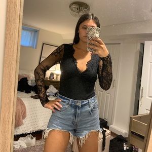 Lulus black lace bodysuit